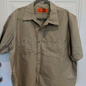 Tan Button Up Work Shirt